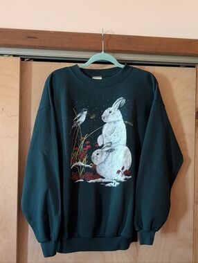 Classic Rabbit Graphic Sweatshirt - Dark Green